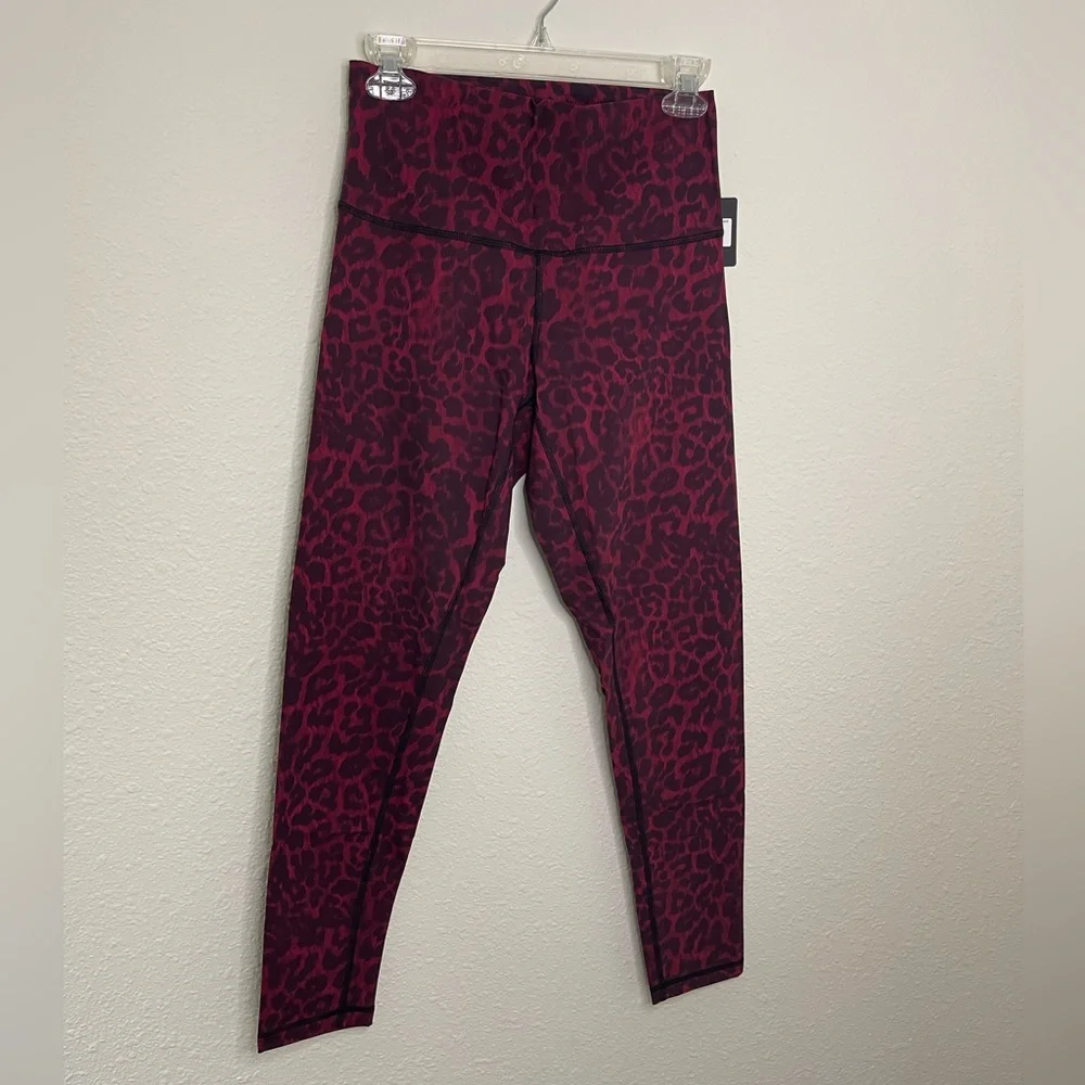 DYI Burgundy Leopard Print High-Waist Leggings & Crop Top Set